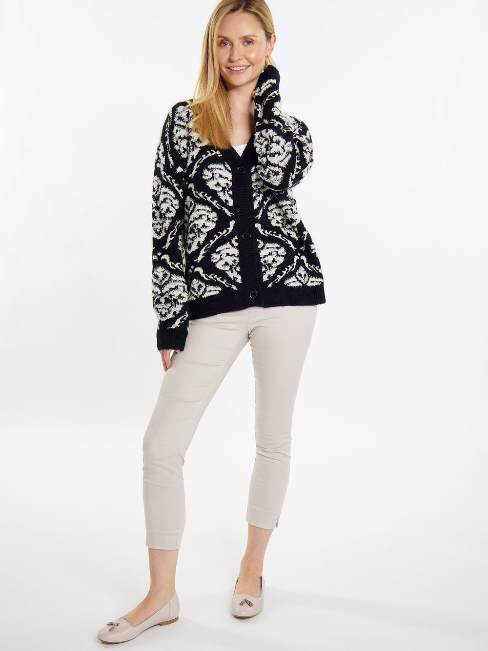 Usha Strickcardigan Damen gemustert