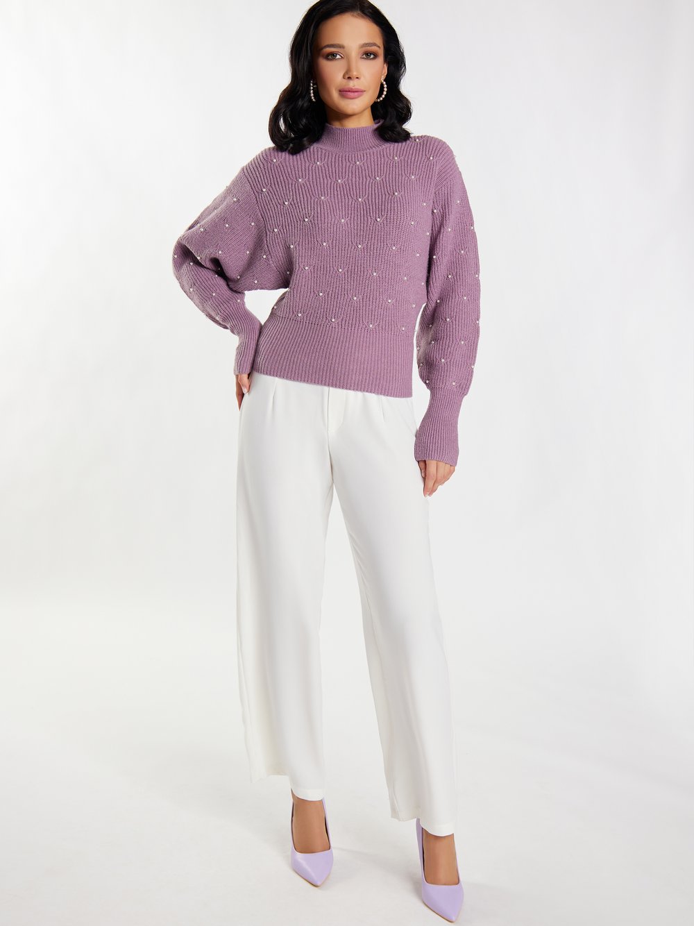 Faina Strickpullover mit Perlen Damen Polyamid