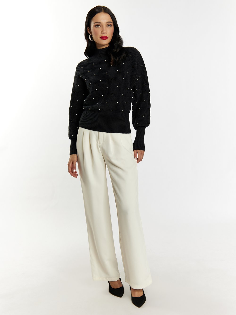 Faina Strickpullover mit Perlen Damen Polyamid