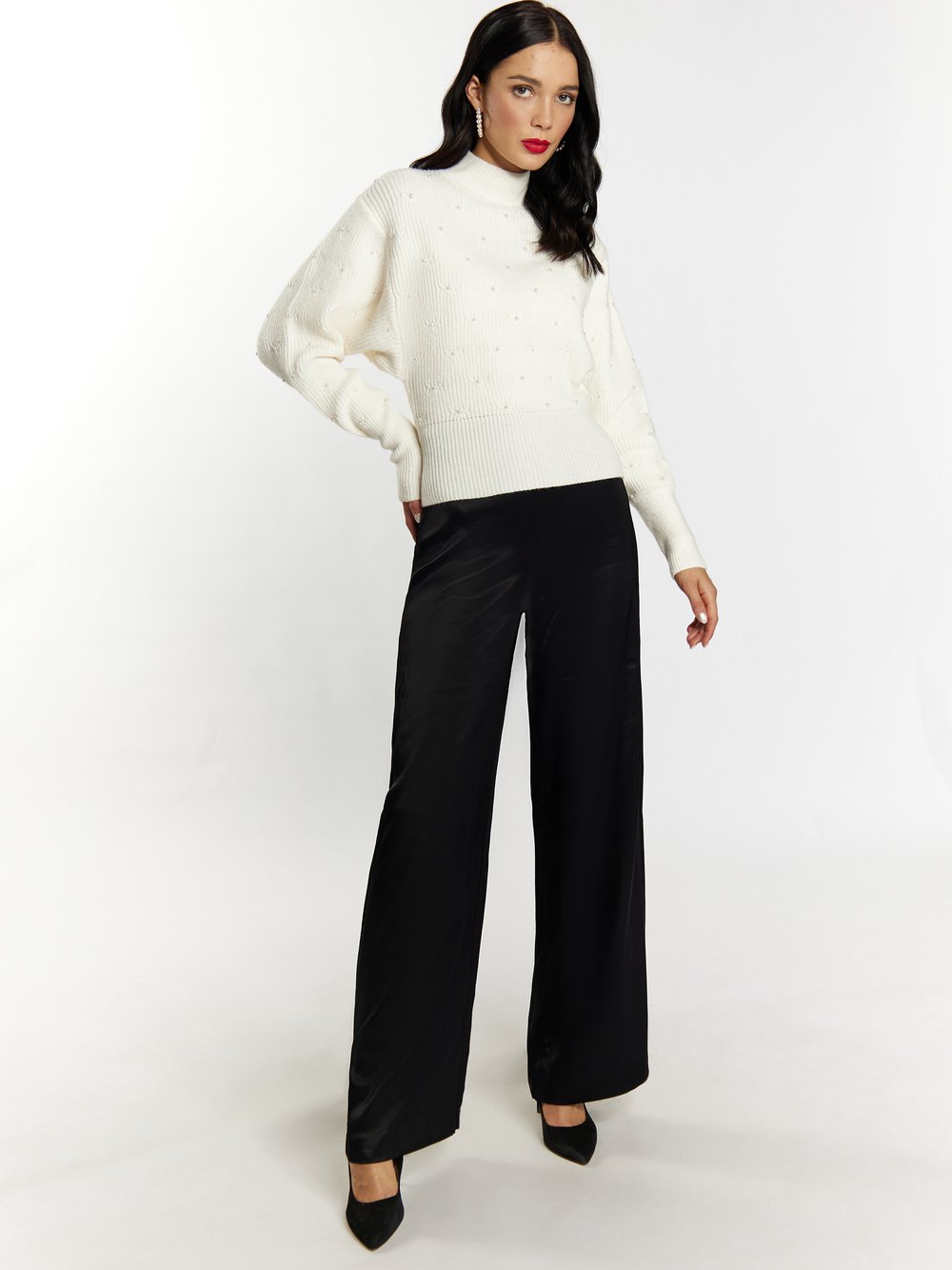 Faina Strickpullover mit Perlen Damen Polyamid