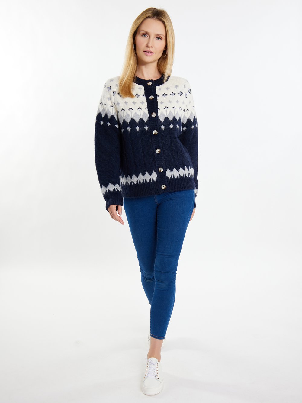 Usha Strickcardigan Damen gemustert