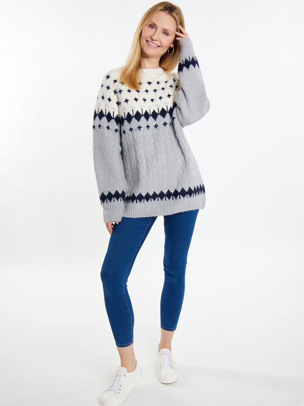 Usha Strickpullover Damen gemustert