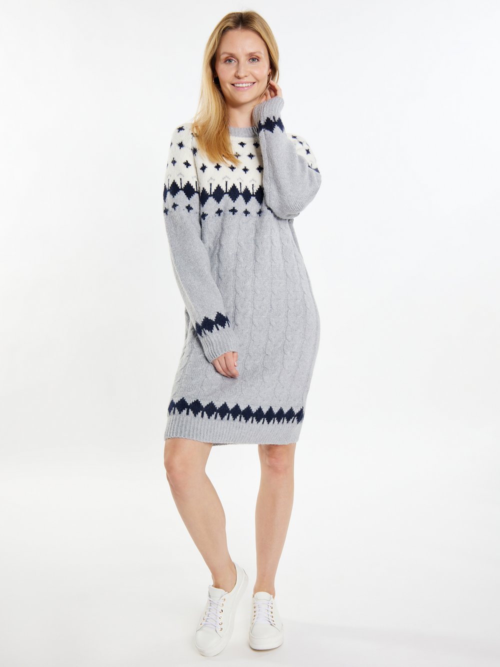 Usha Strickkleid Damen gemustert