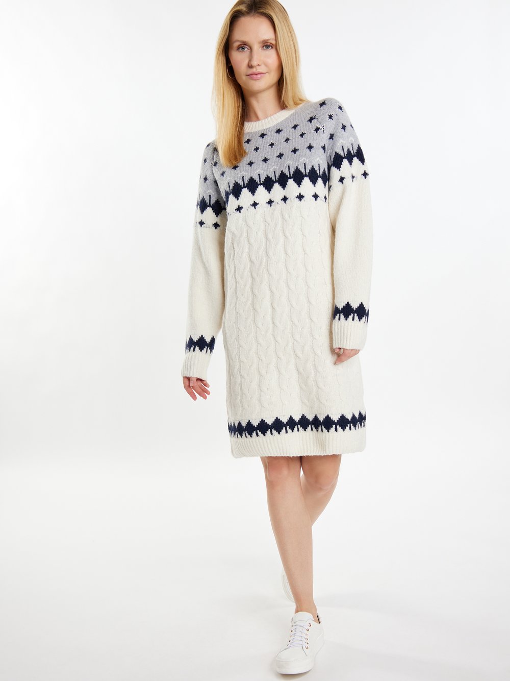 Usha Strickkleid Damen gemustert