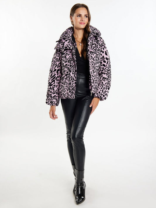 Faina Steppjacke mit Leo-Print Damen gemustert
