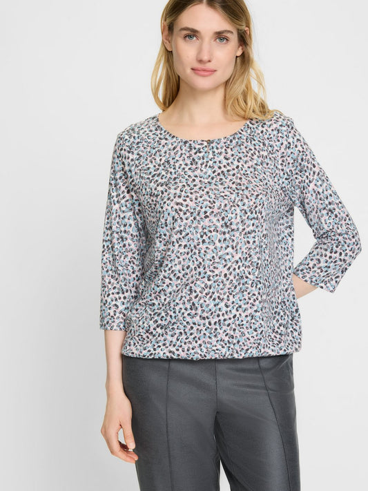 Olsen Shirt Damen Baumwolle gemustert