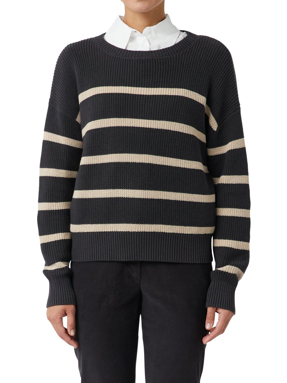 comma casual identity Strickpullover Damen Baumwolle gestreift