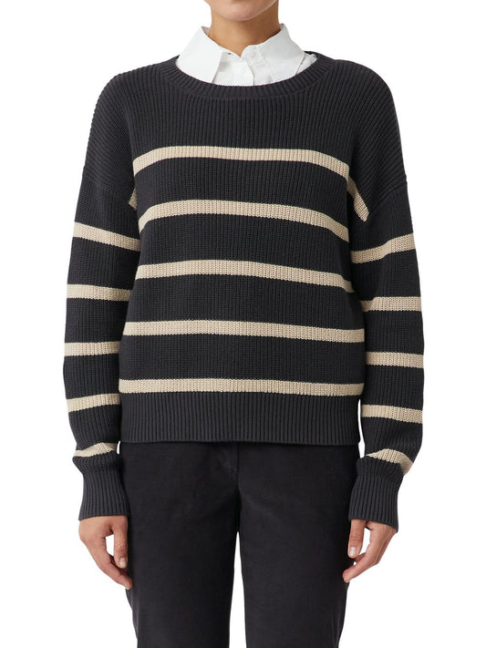 comma casual identity Strickpullover Damen Baumwolle gestreift