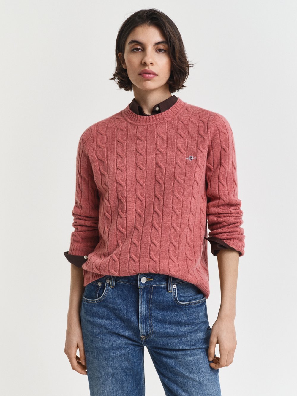 Gant Strickpullover aus Lammwolle Damen Wolle