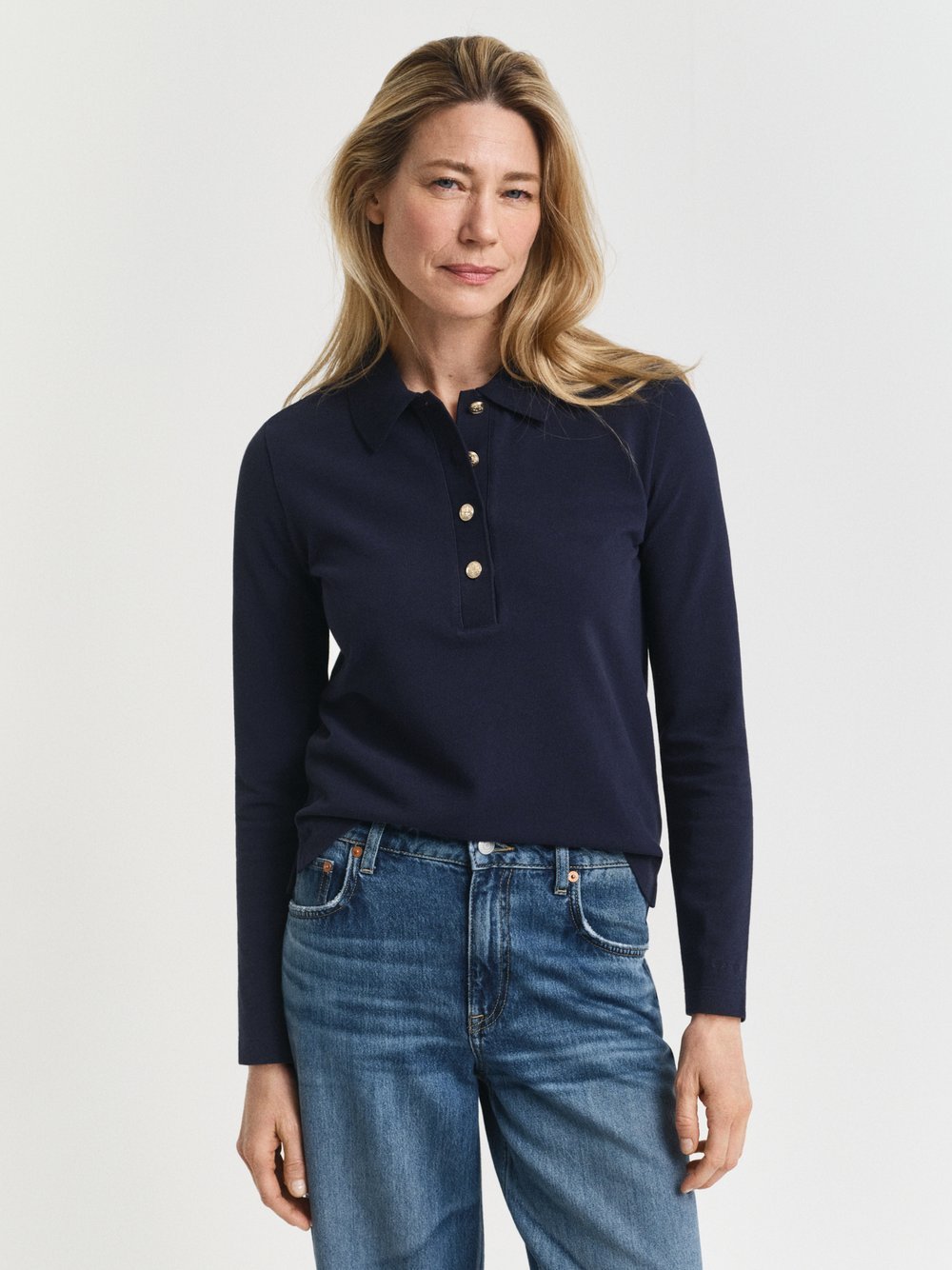 Gant Langarm-Poloshirt Damen Baumwolle