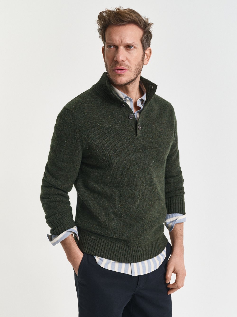 Gant Wollpullover Herren Wolle meliert