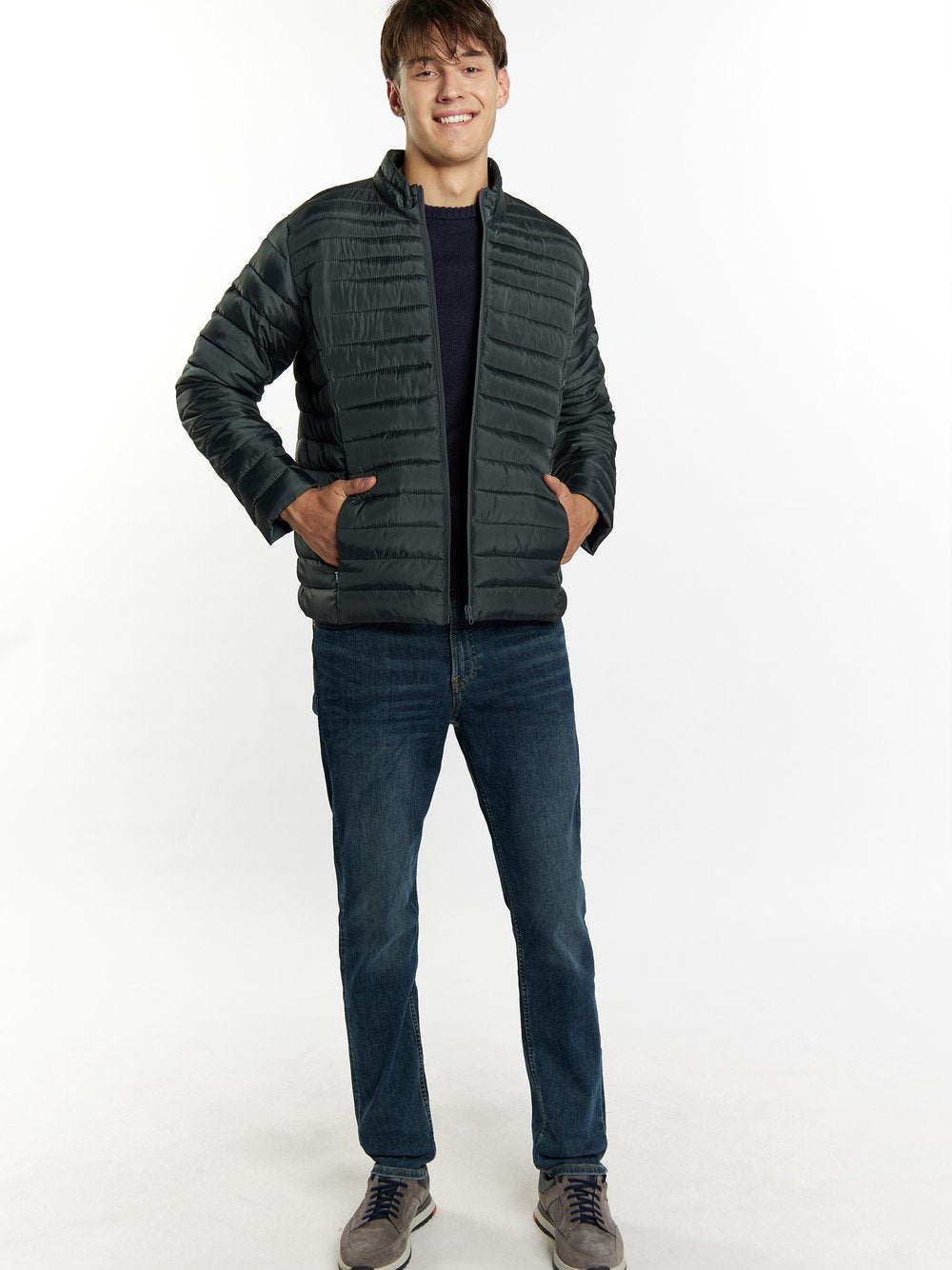 Mo leichte Steppjacke Herren gestreift