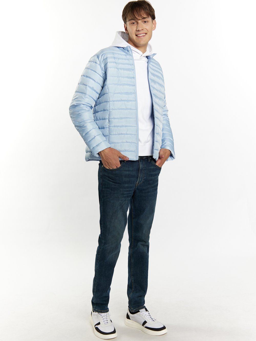 Mo leichte Steppjacke Herren gestreift