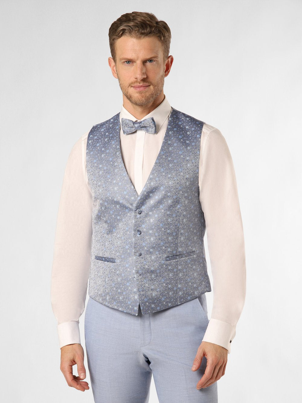 Wilvorst Baukasten-Weste Herren Regular Fit gemustert