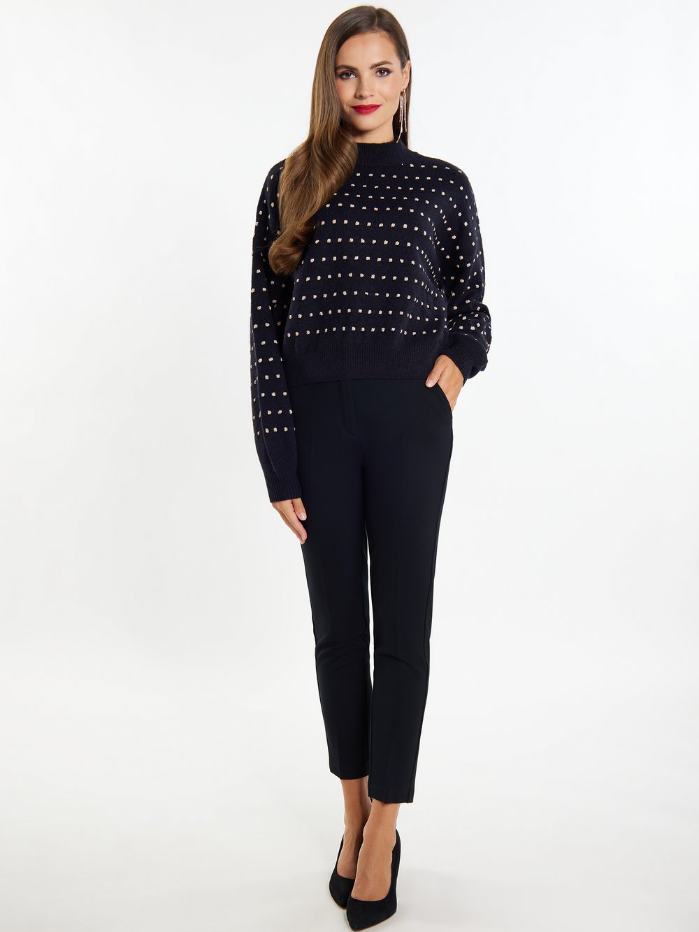 Faina Strickpullover Damen Polyamid gepunktet
