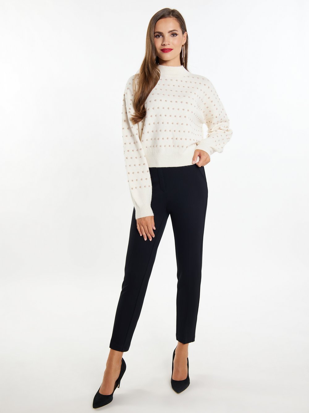 Faina Strickpullover Damen Polyamid gepunktet