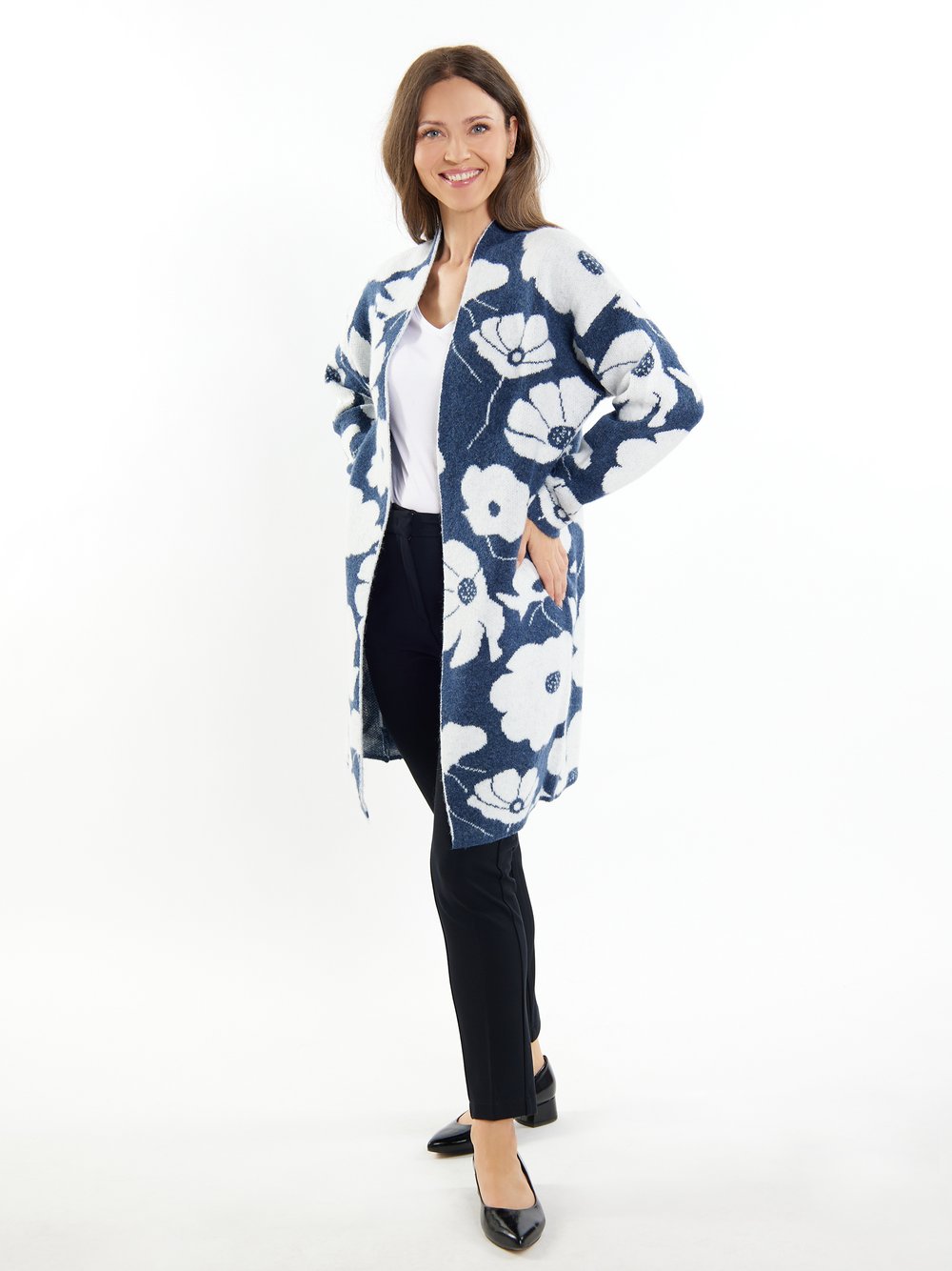 Usha Strickcardigan Damen gemustert