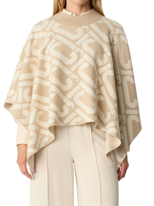 comma casual identity Poncho Damen Viskose gemustert