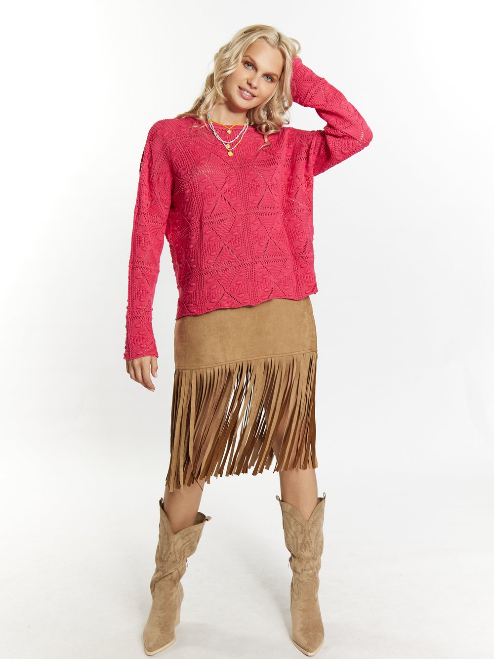 IZIA Strickpullover Damen Baumwolle