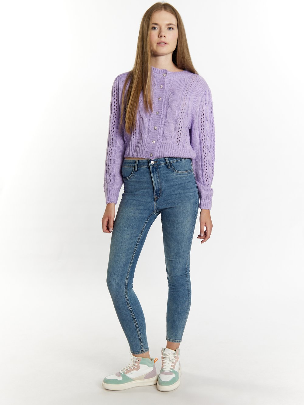 MyMo Strickcardigan Damen gemustert