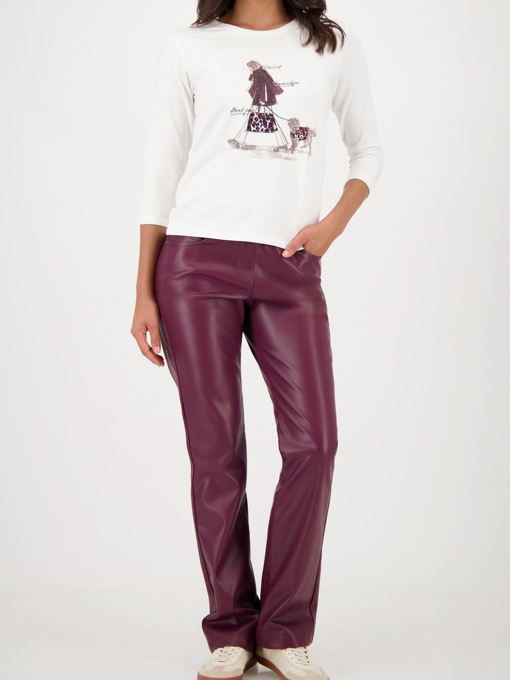 Monari Langarmshirt Damen Jersey bedruckt