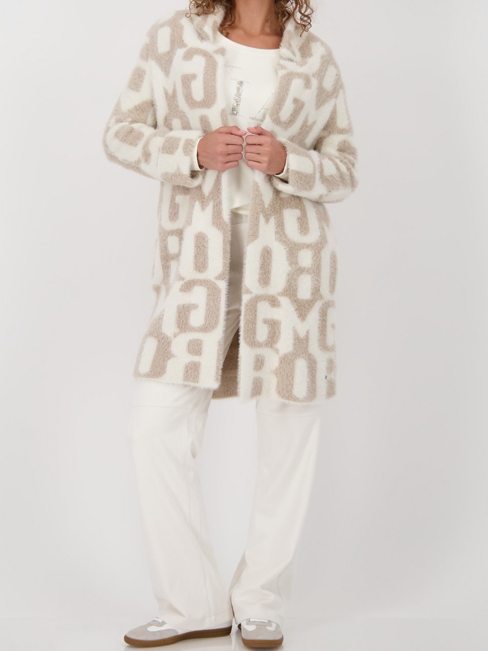 Monari Strickjacke Damen Polyamid gemustert