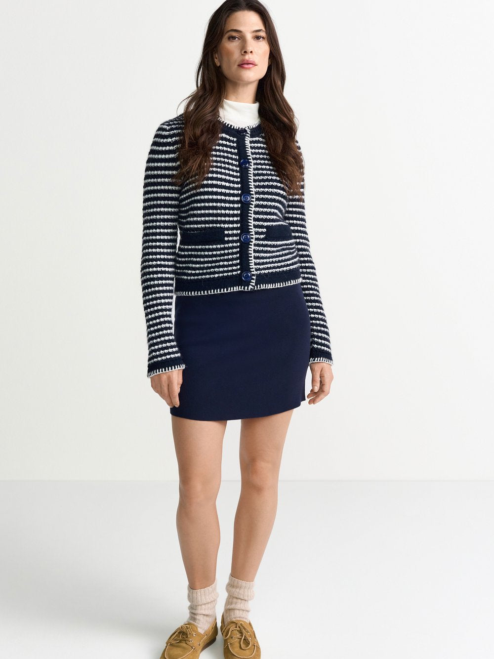 Rich & Royal Strickjacke mit Woll- und Alpaka-Anteil Damen gestreift