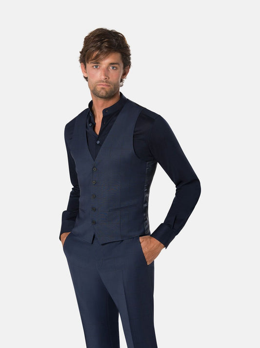 Benvenuto Anzugweste UMBERTO Herren Slim Fit gemustert