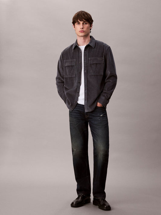 Calvin Klein Jeans Cordhemd Herren Comfort Fit Baumwolle