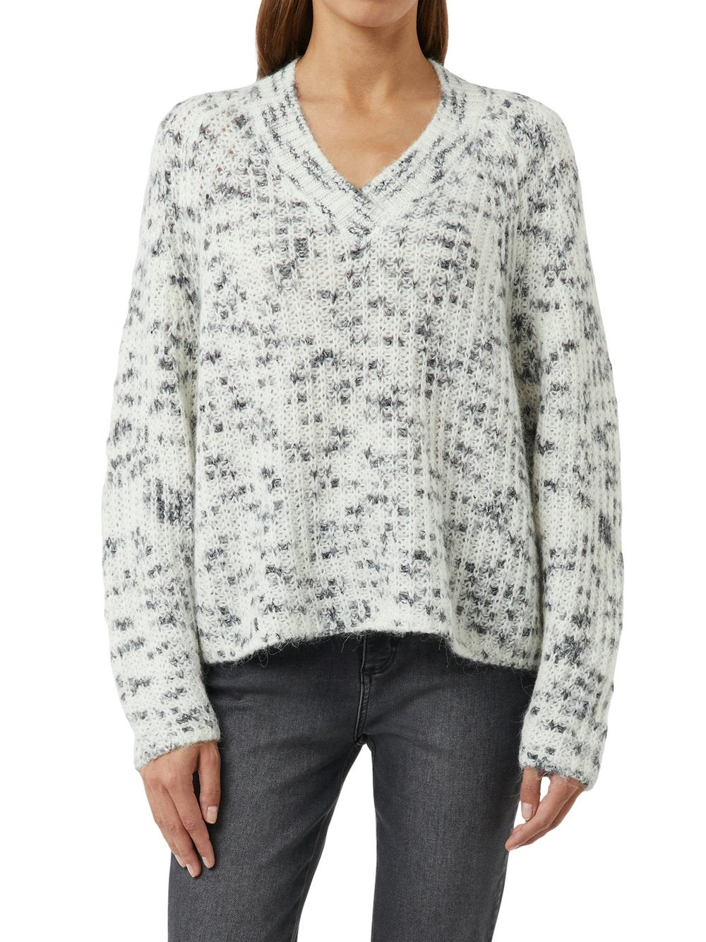comma casual identity Strickpullover mit Wolle und Alpaka Damen gemustert