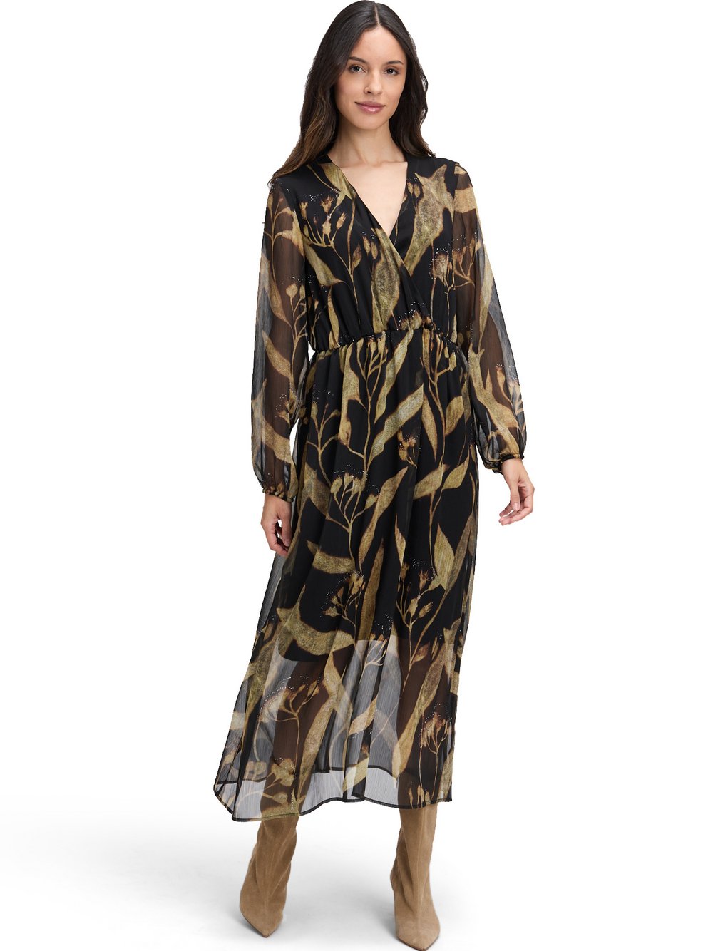 Cartoon Midikleid Damen gemustert