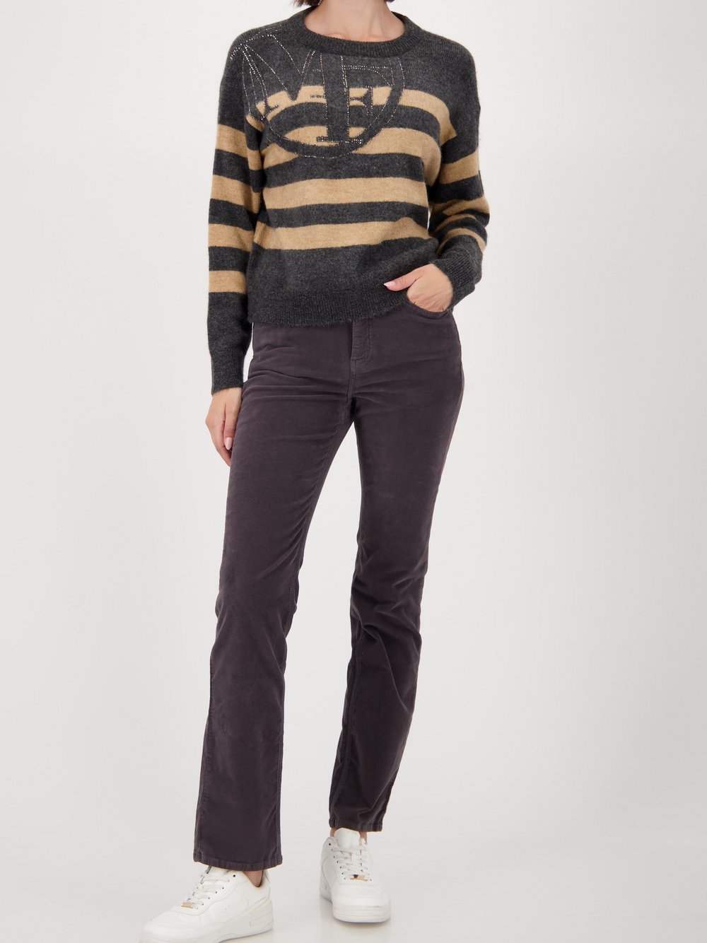 Monari Strickpullover Damen gestreift