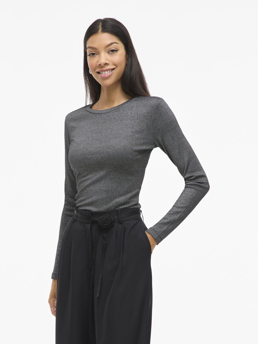 Vila Langarmshirt Damen meliert