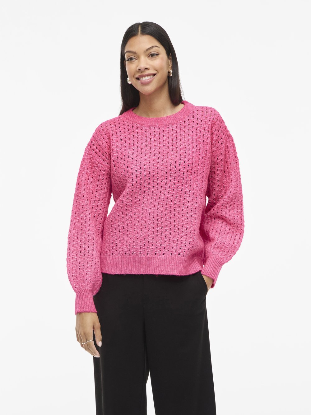 Vila Strickpullover Damen Grobstrick meliert