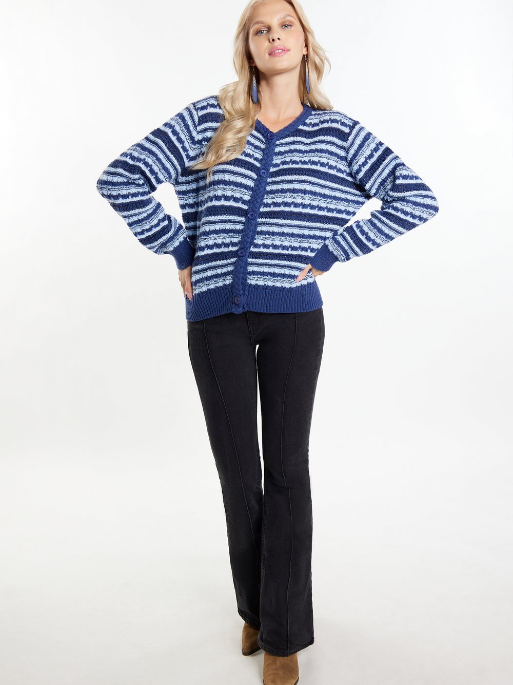 IZIA Strickjacke Damen gemustert