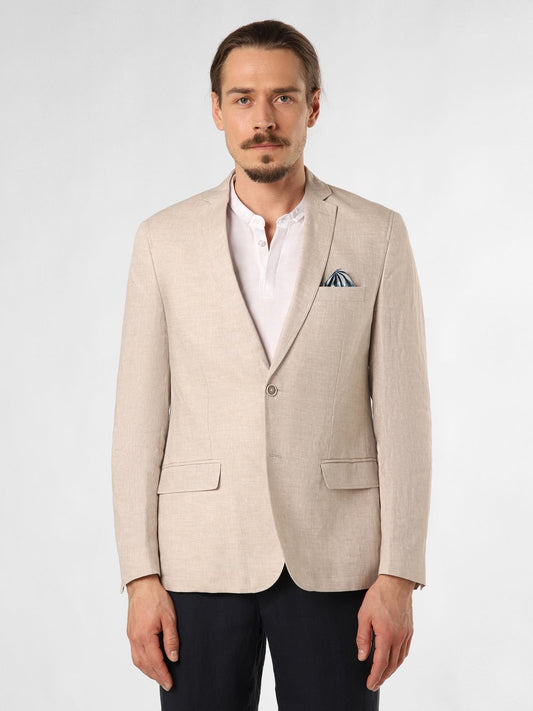 Nils Sundström Leinensakko Herren Modern Fit meliert