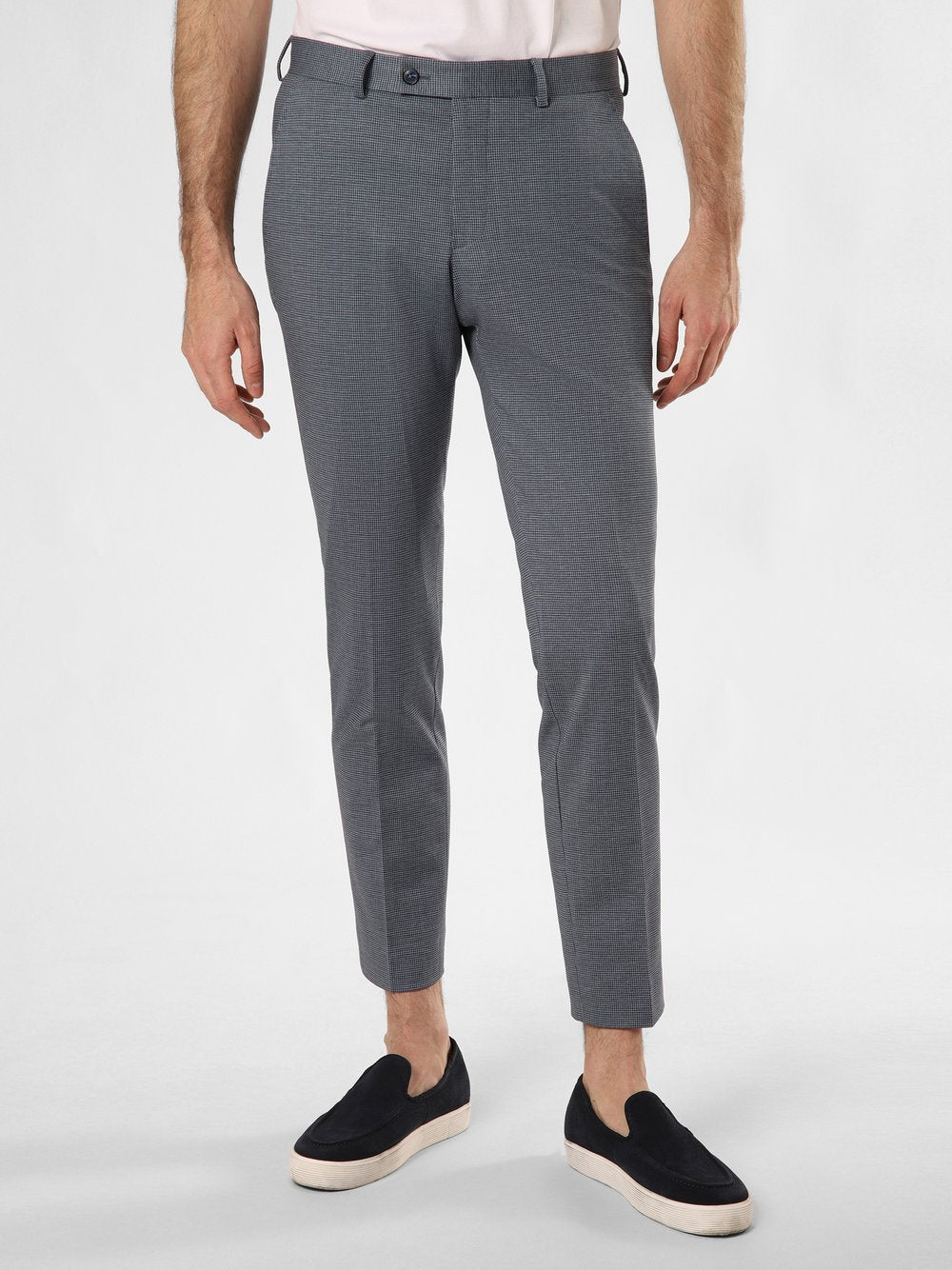 Finshley & Harding London Baukasten-Hose Herren Slim Fit Viskose gemustert