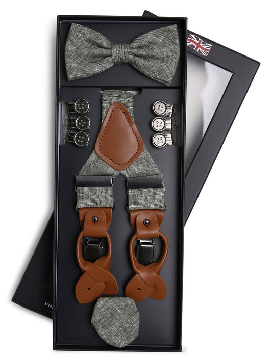 Finshley & Harding London Accessoire-Set aus Leinen Herren meliert