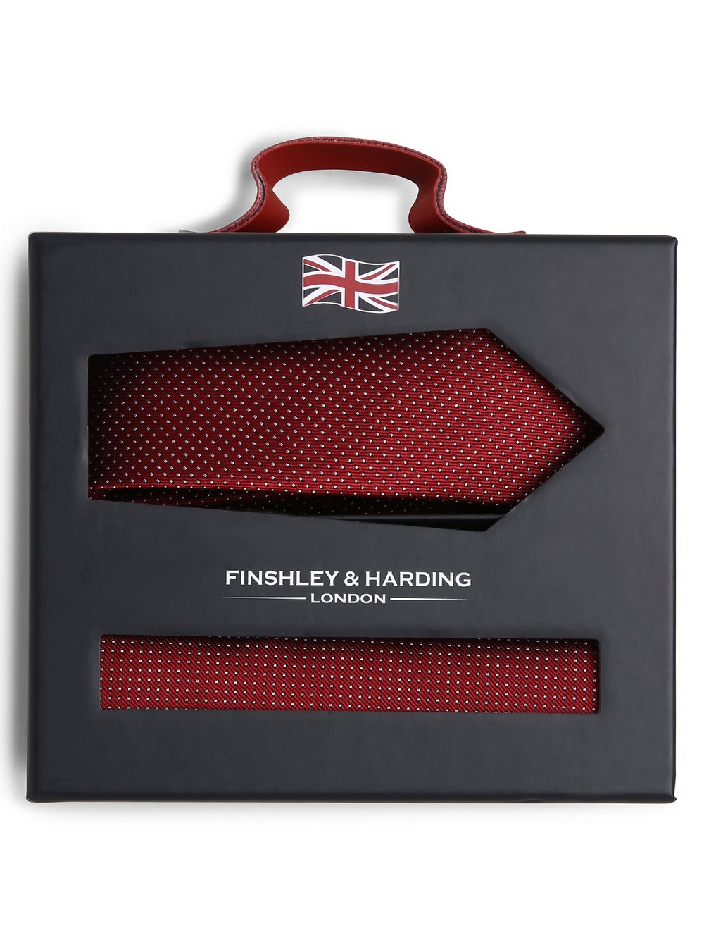 Finshley & Harding London Krawatte und Einstecktuch aus Seide Herren gemustert