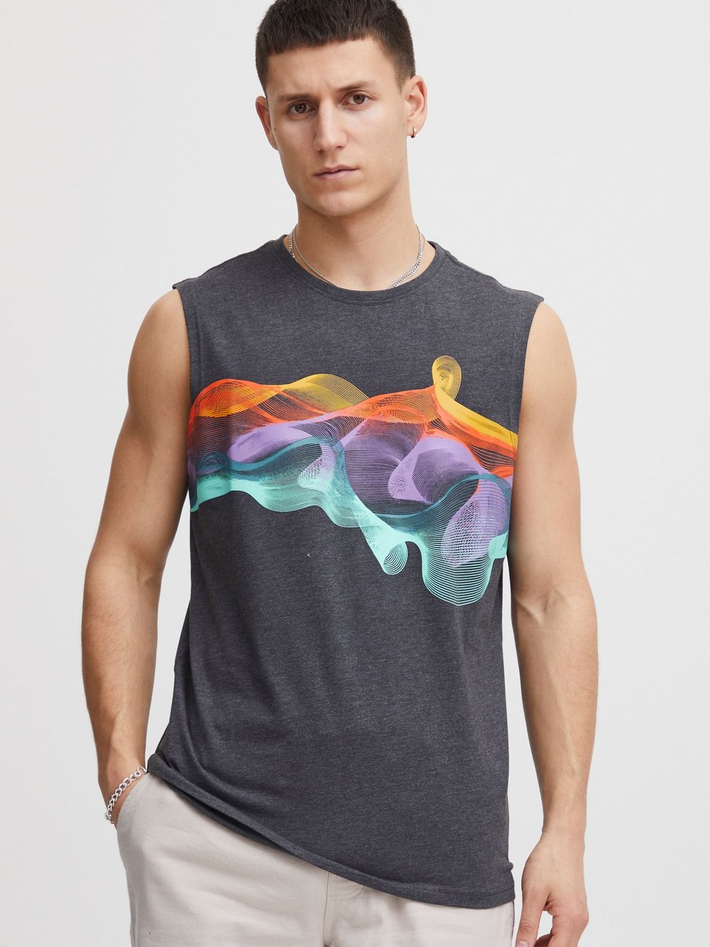 Solid Tanktop Herren Baumwolle bedruckt