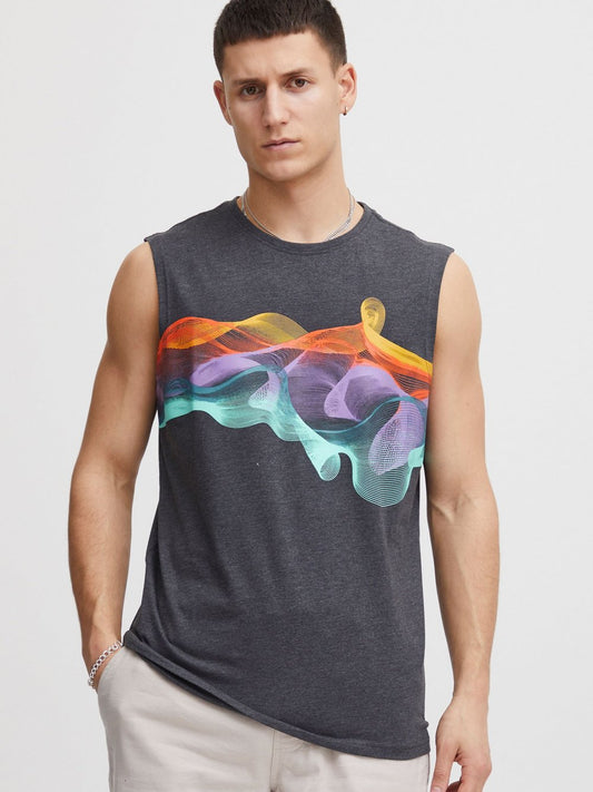 Solid Tanktop Herren Baumwolle bedruckt