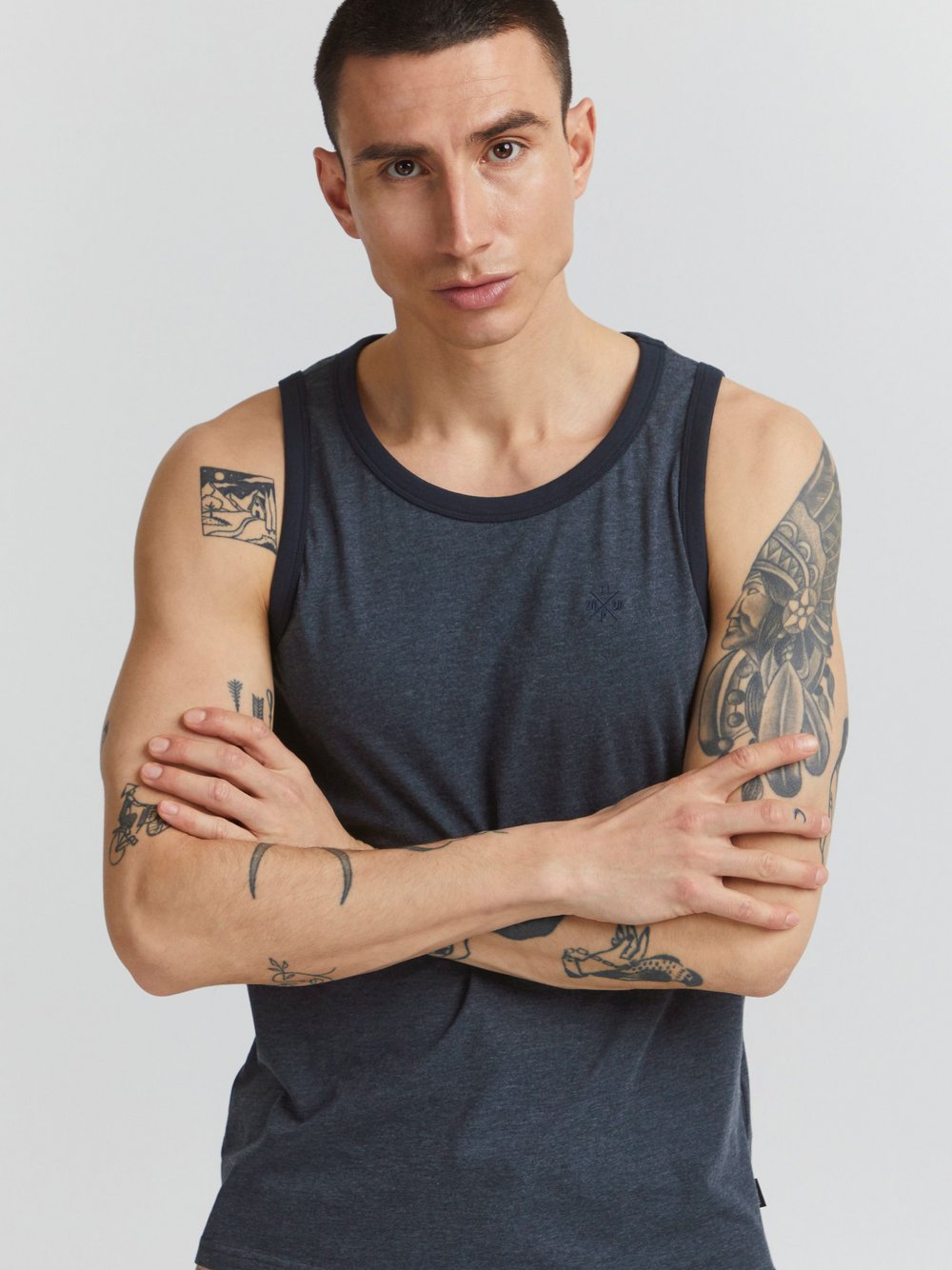 Solid Tanktop Herren Baumwolle bedruckt