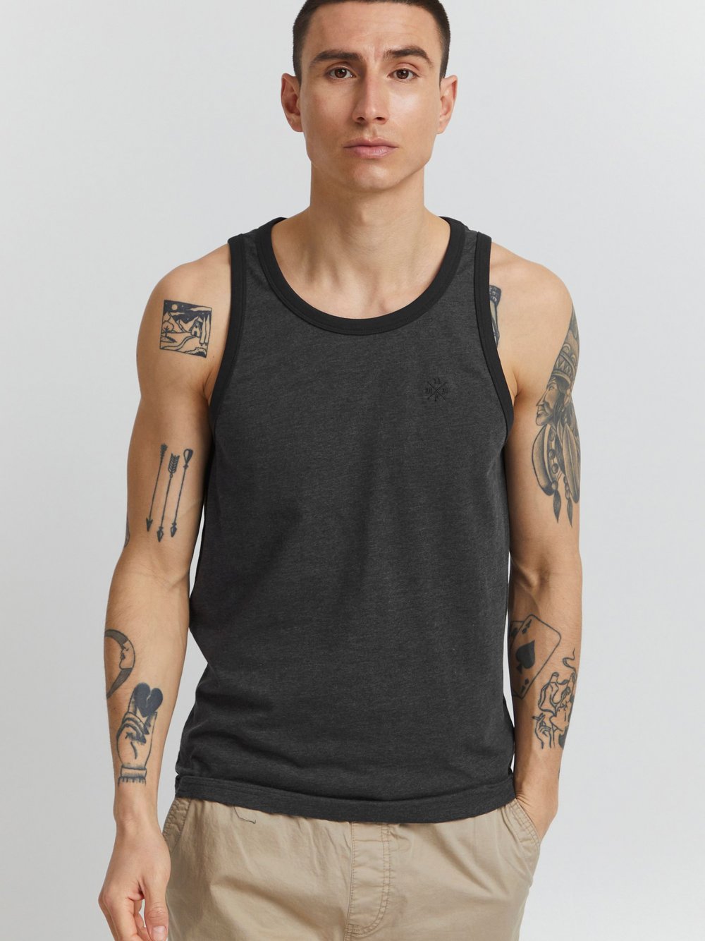 Solid Tanktop Herren Baumwolle bedruckt