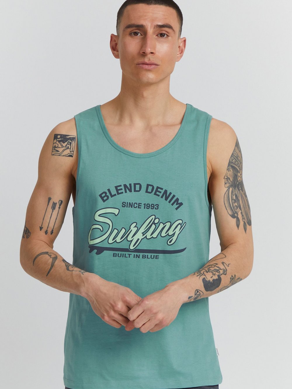 BLEND Trägertop Herren Baumwolle bedruckt