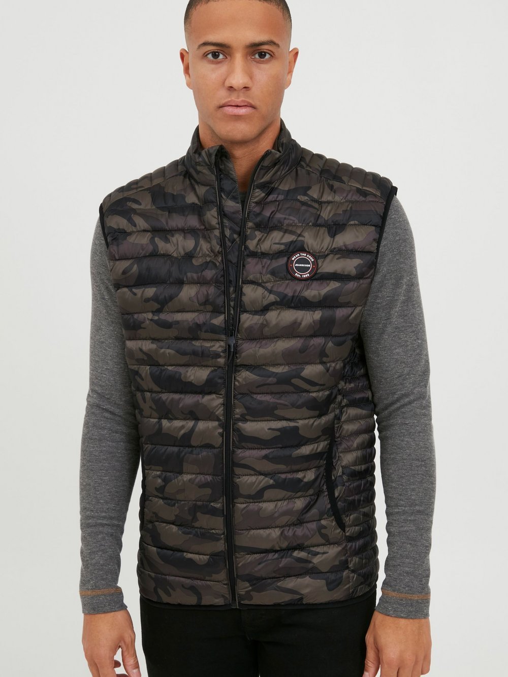 Indicode Steppweste Herren Polyamid gemustert