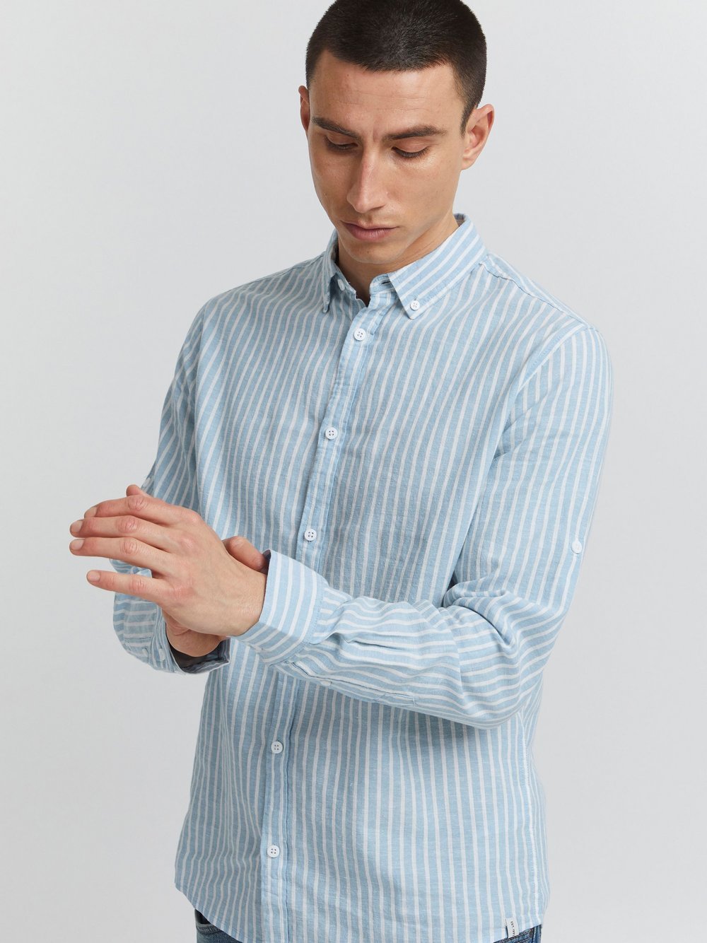 Indicode Langarmhemd Herren Regular Fit gestreift