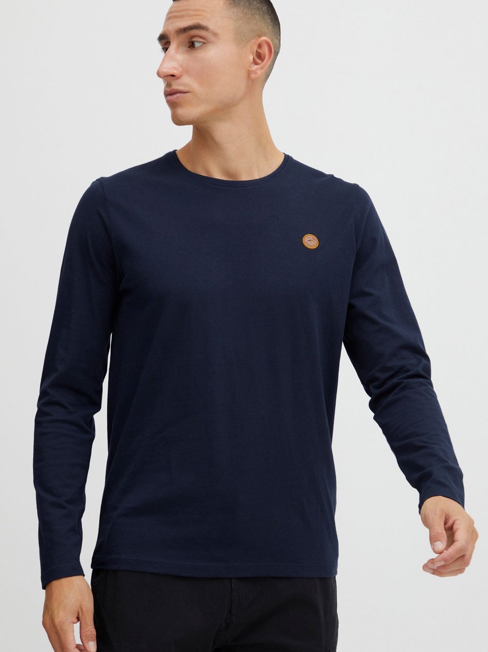 Indicode Langarmshirt Herren Baumwolle gemustert