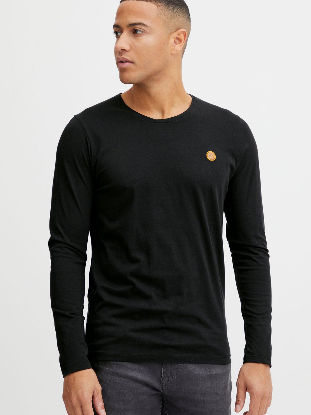 Indicode Langarmshirt Herren Baumwolle gemustert