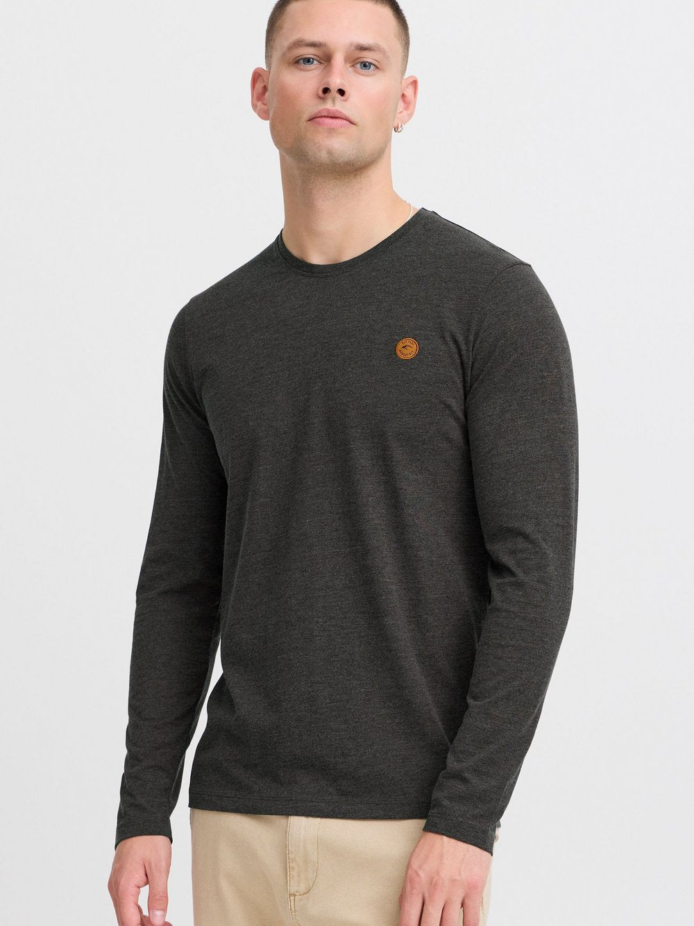 Indicode Langarmshirt Herren Baumwolle gemustert