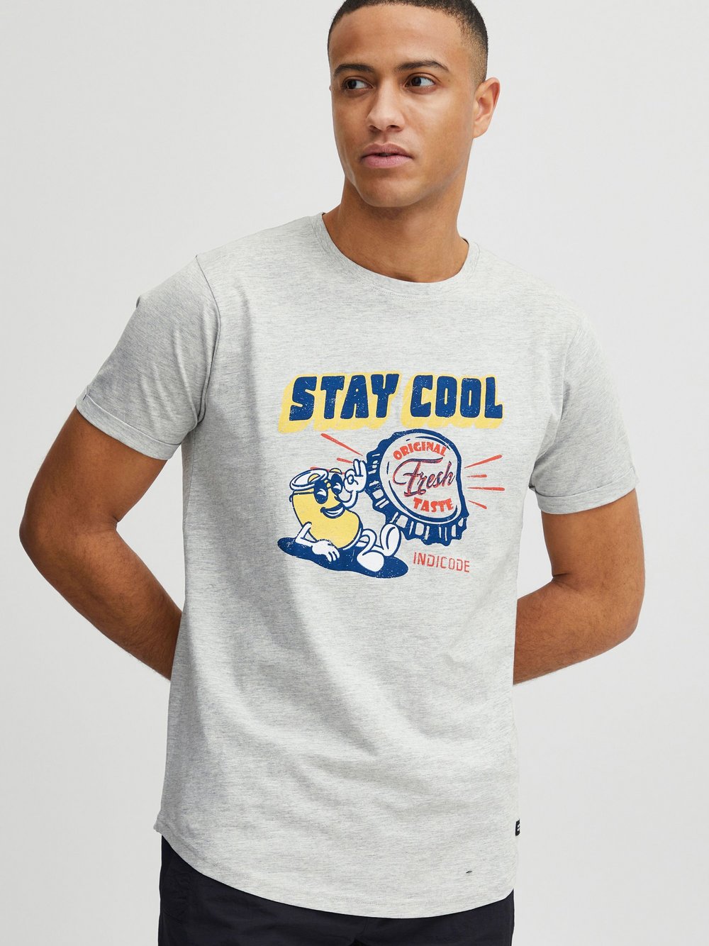 Indicode T-Shirt Herren Baumwolle bedruckt